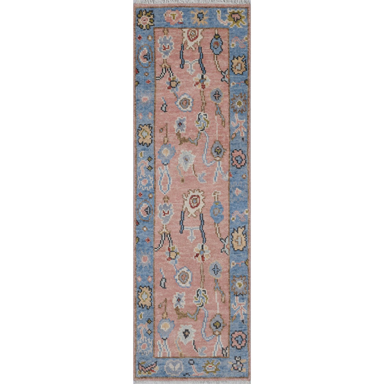 CompanyC Afterglow Oriental HandKnotted Wool Area Rug in Sunset/Blue